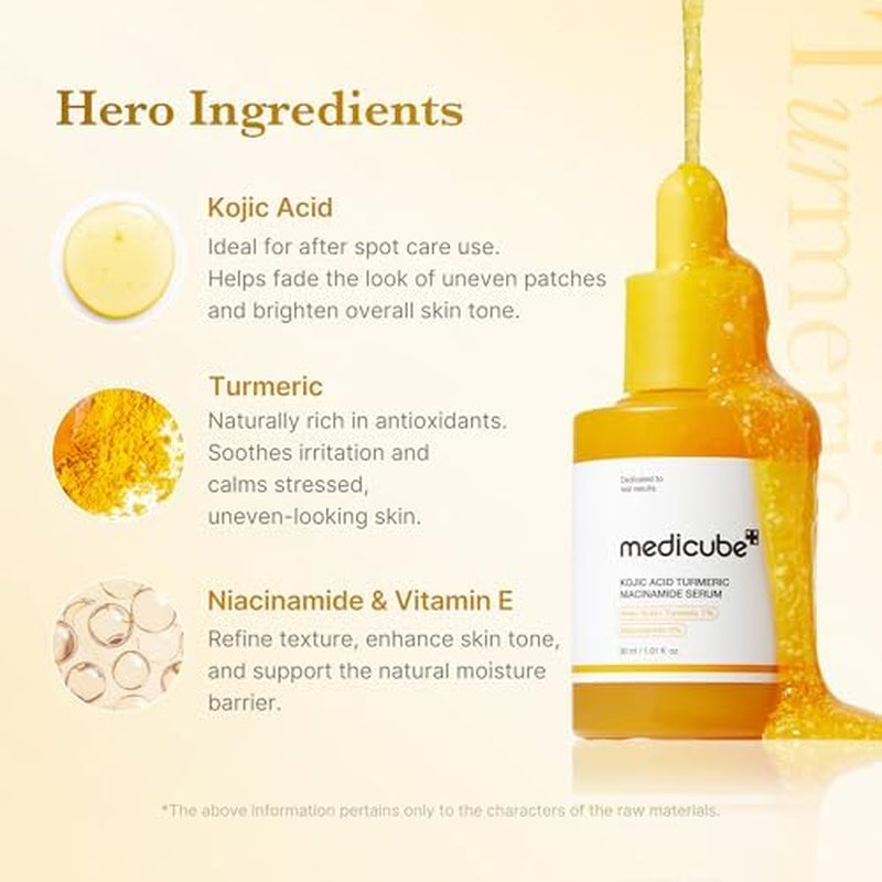 Kojic Acid Renew & Smooth Duo - Kojic Acid Serum and Toner Pad | Kojic Acid Turmeric Clarifying Toner Pad and Capsule Serum for Brightening and Balancing Skin Tone and Texture