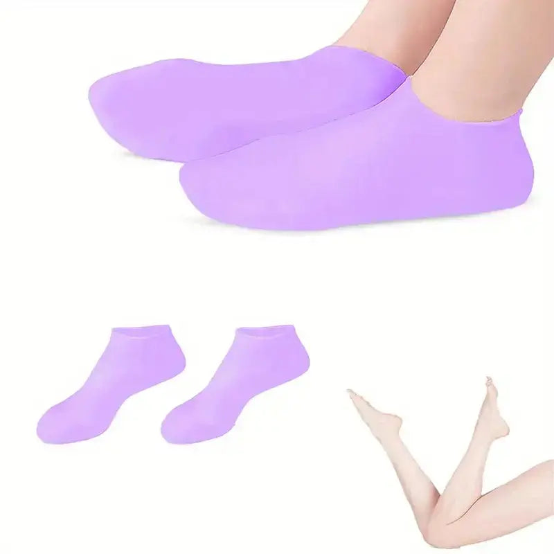 1Pair Silicone Gel Soft Moisturizing Socks, 1 Pair Reusable Hydrating Waterproof Foot Protector, Moisturizing Foot Care Product for Dry Cracked Feet, Hydrate, Smooth, Moisturizing Foot Mask