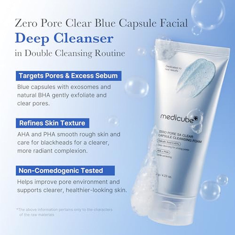 Capsule Foam Cleanser Trio: Zero Pore, Kojic Acid Turmeric, PDRN Capsule Foam Cleanser | Korean Facial Cleansing Set for Pore Care, Uneven Skin Tone & Hydrating Daily Cleansing