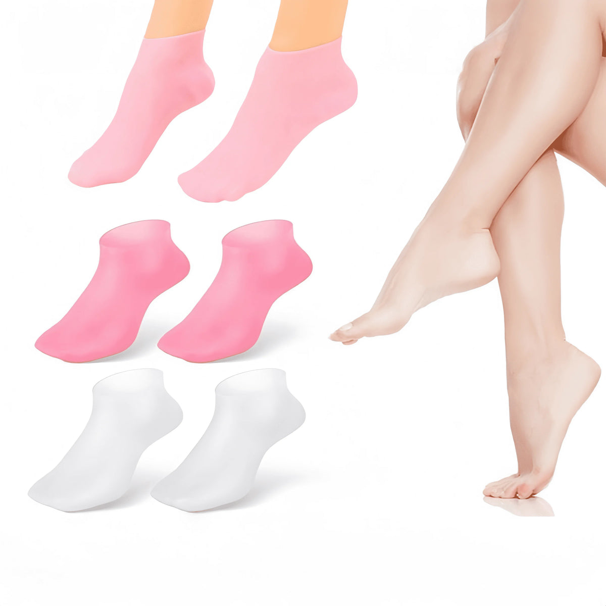 Moisturizing Foot Socks,Silicone Socks for Dry Cracked Feet Women'S Foot Socks for Moisturizing,Featuring Massage