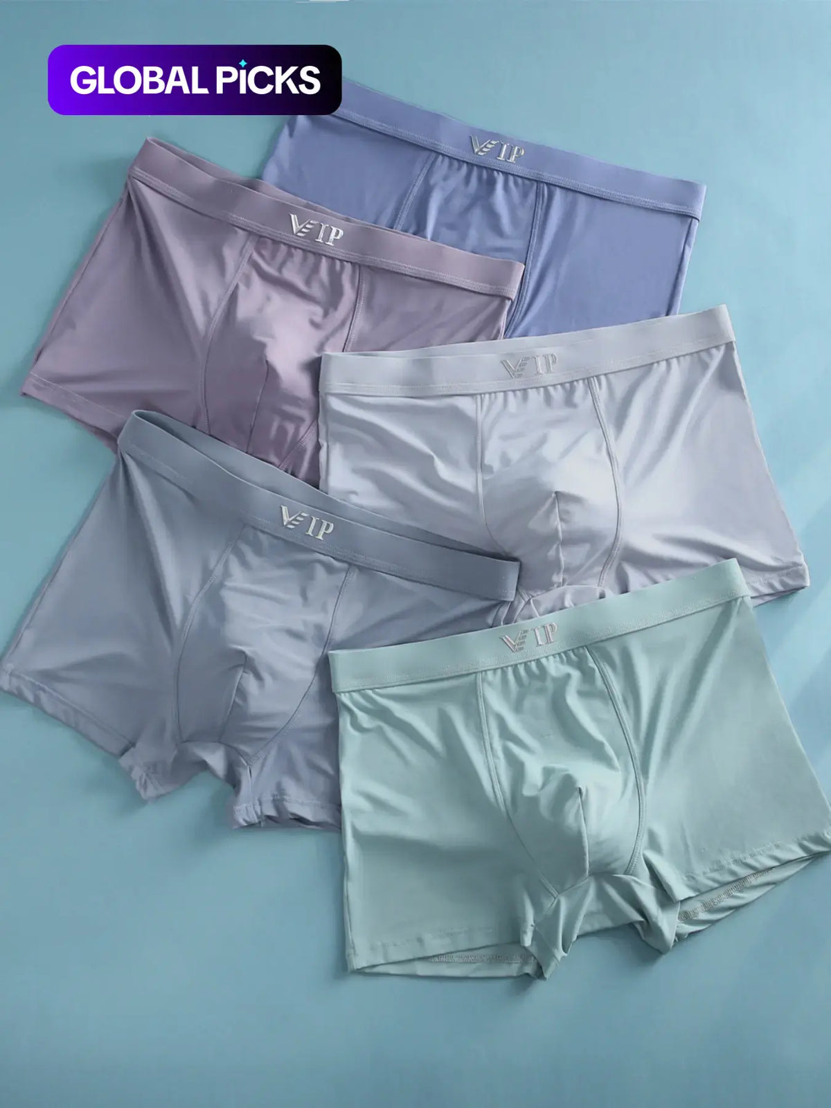 Men'S "VIP" Letter Solid Breathable Boxer Briefs, Regular Fit Casual Stylish Panties, Fashion Comfortable Underwear Set, Summer Outfits 2024